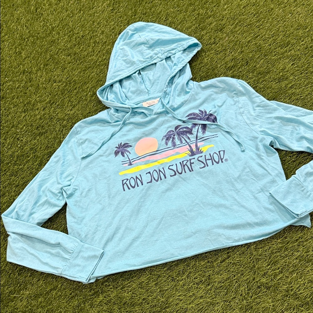 Ron Jon Surf Shop Lightweight Hooded Cropped Pullover